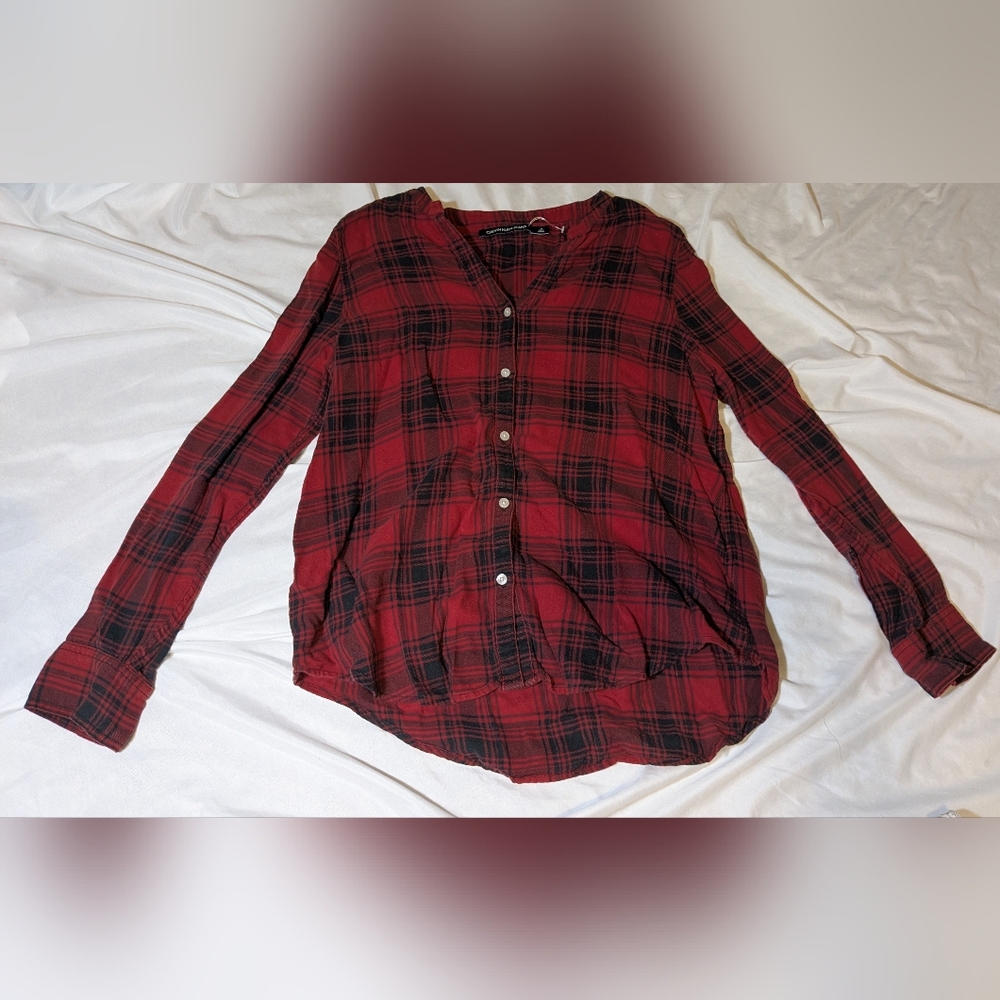Calvin Klein Jeans Women's Flannel Style Long Sleeve Shirt Size Medium